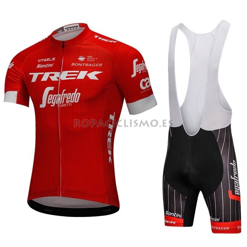 2018 Maillot Trek Segafredo Tirantes Mangas Cortas Rojo